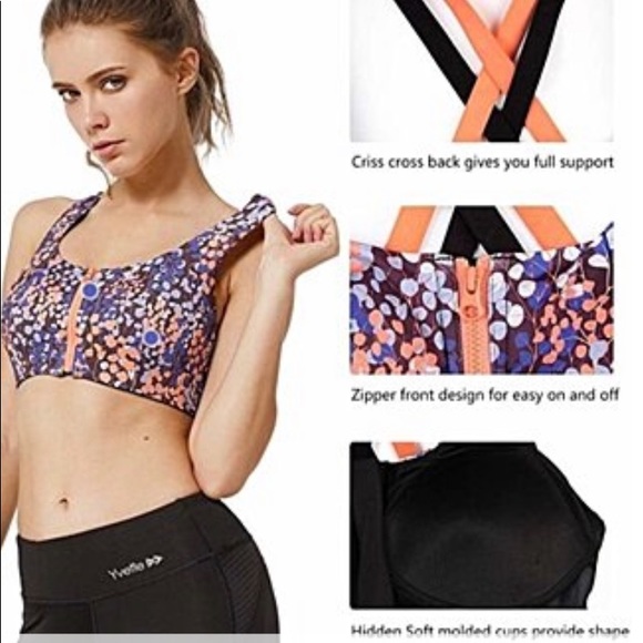 NWT YVETTE sport zippered BRA 34 A/C - Picture 3 of 8